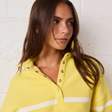 yellow & white stripe pullover