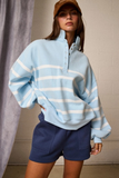 sky & white stripe pullover