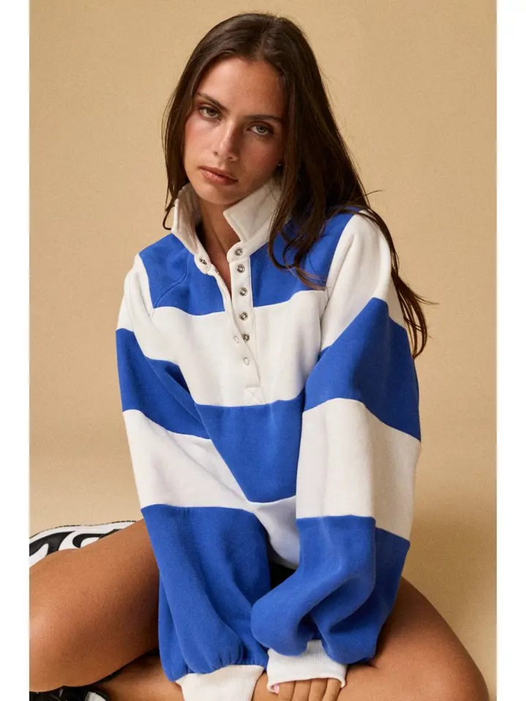 cobalt striped pullover