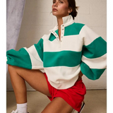 green striped pullover