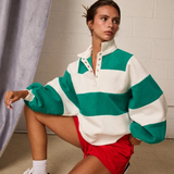 green striped pullover