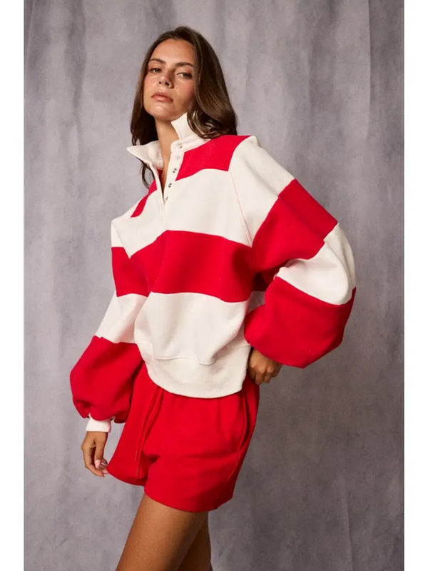 red striped pullover