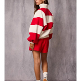 red striped pullover
