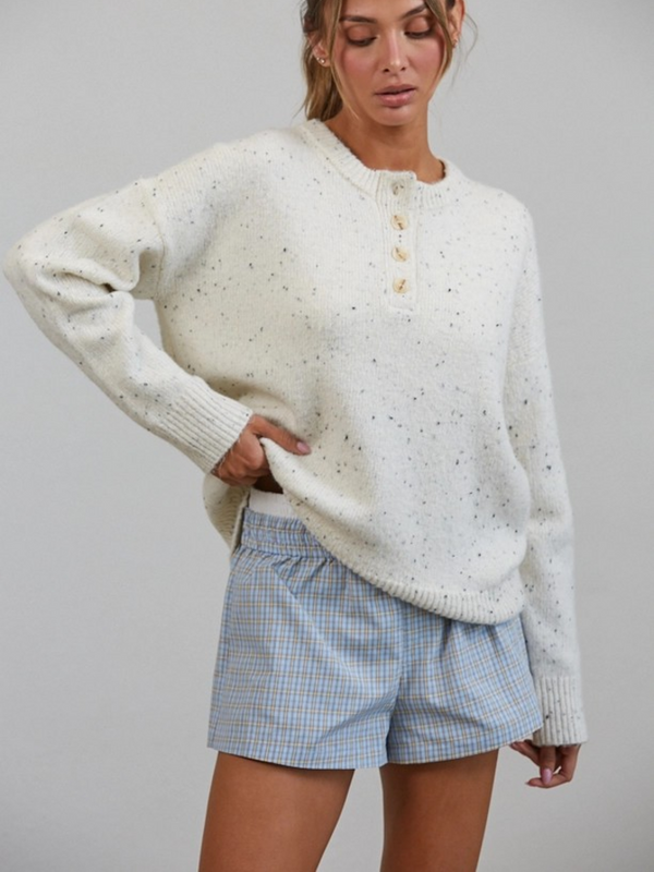 oreo milkshake slouchy henley sweater