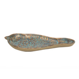 Vintage Patina Cast Iron Bird Jewelry Trinket Tray