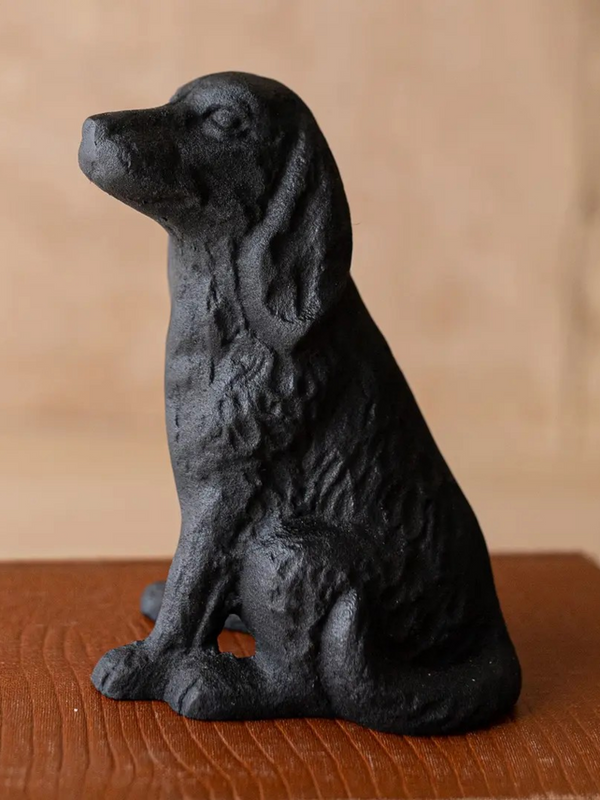 Sitting Dog Decorative Accent Black Cast Iron