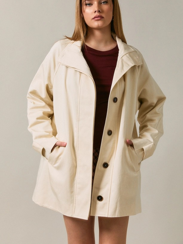 cream oversized high neck jacket
