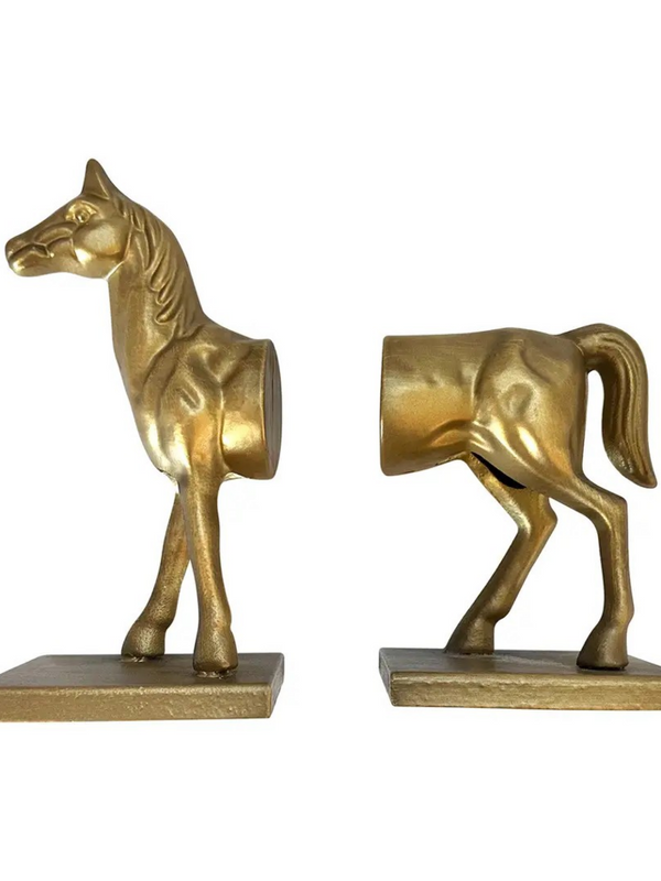horse head decorative bookend set