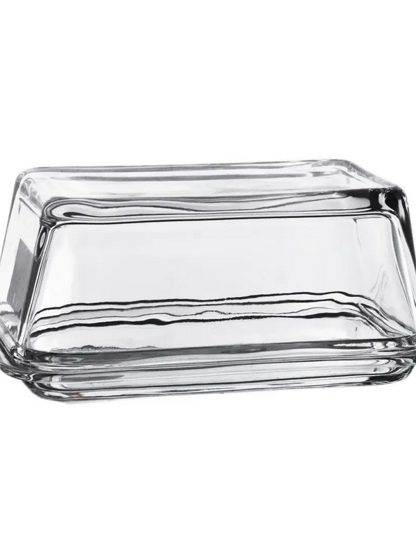 glass butter dish with cover