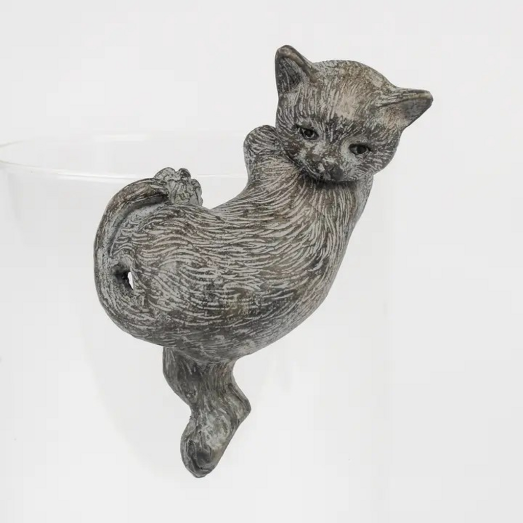 gray kitten pot hanger