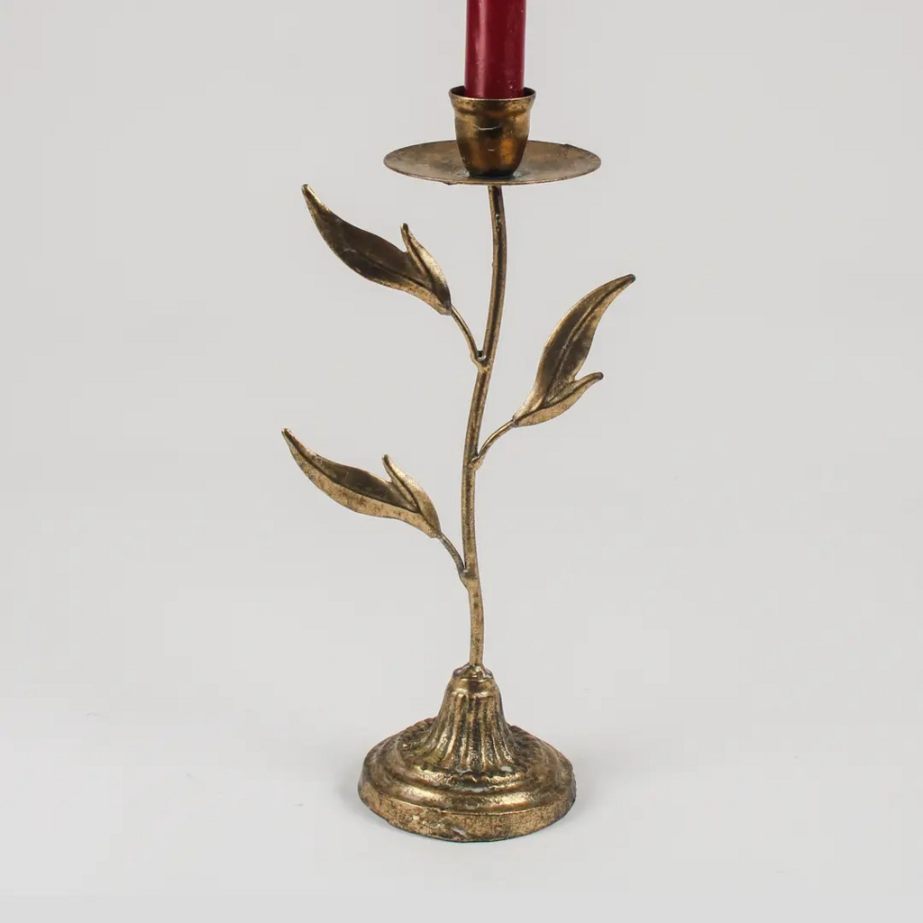 gold branch taper candle holder