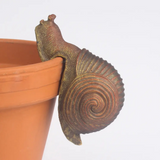 antiqued bronze snail pot hanger