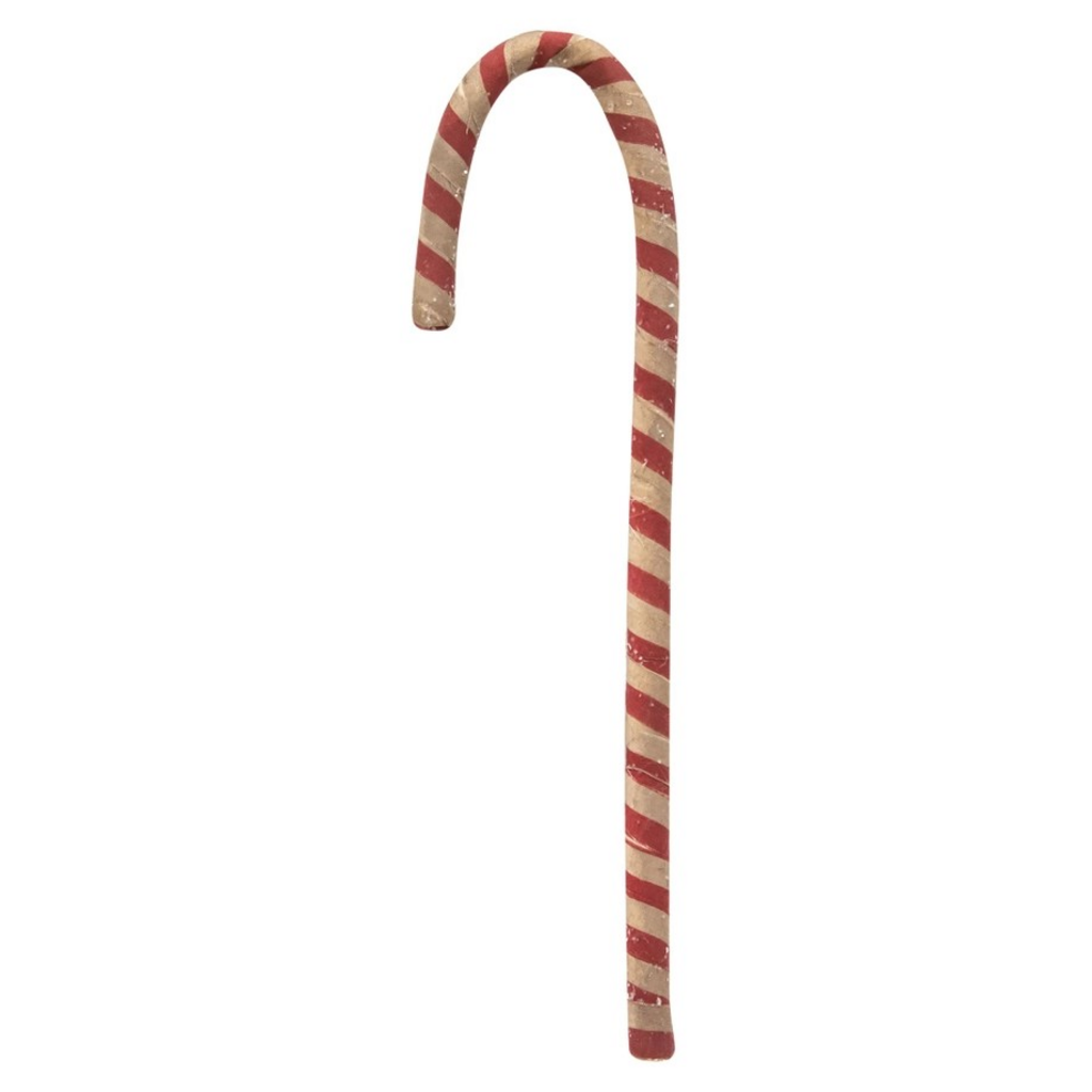 9" antique sparkle candy cane