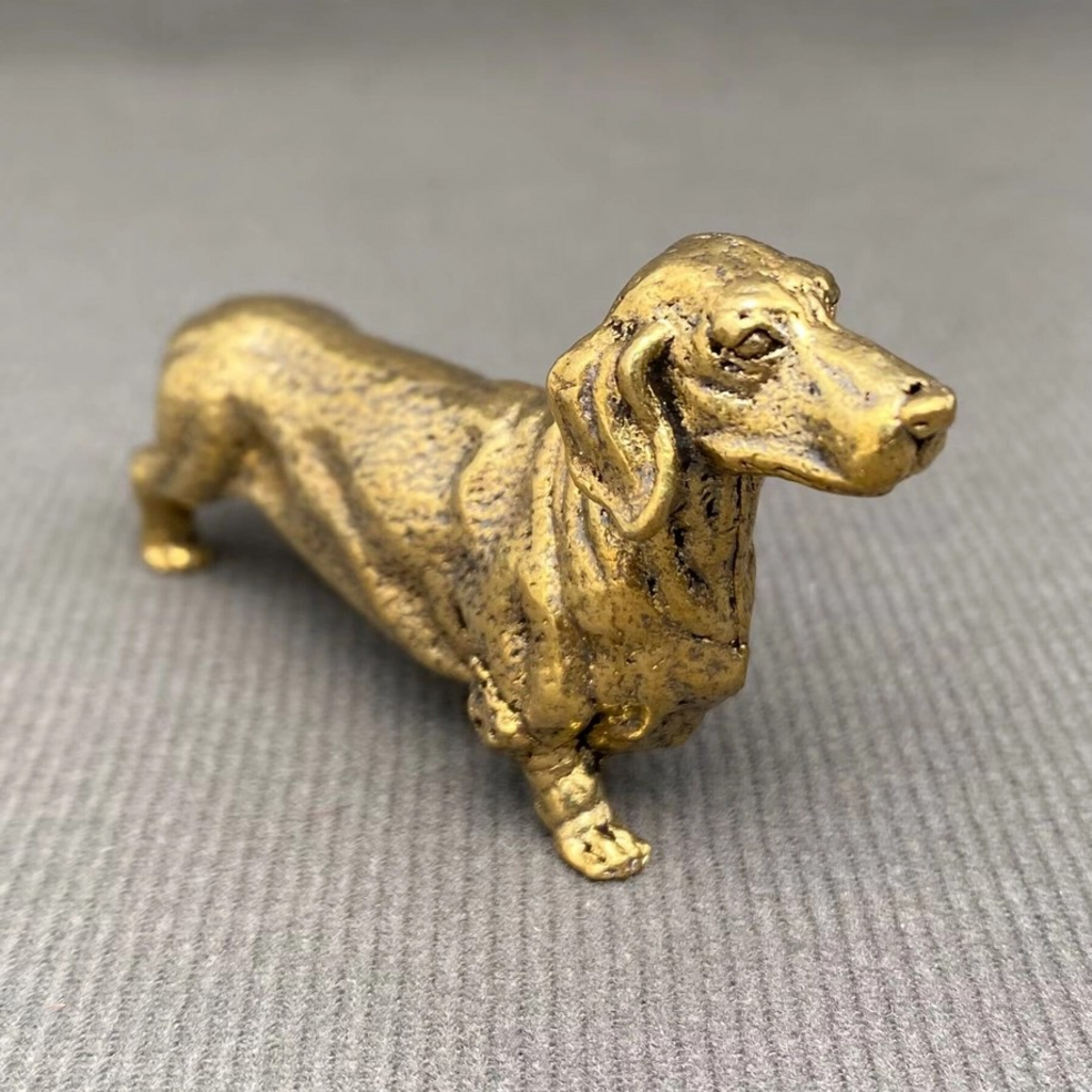 brass dachshund surface decor