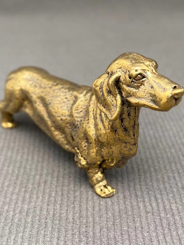 brass dachshund surface decor