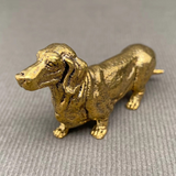 brass dachshund surface decor
