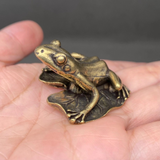 frog on lotus leaf surface decor