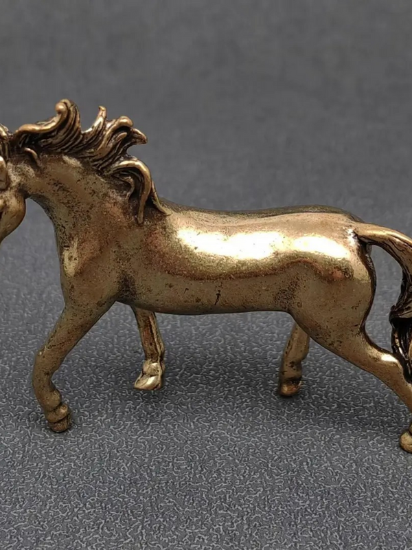 vintage brass horse surface decor