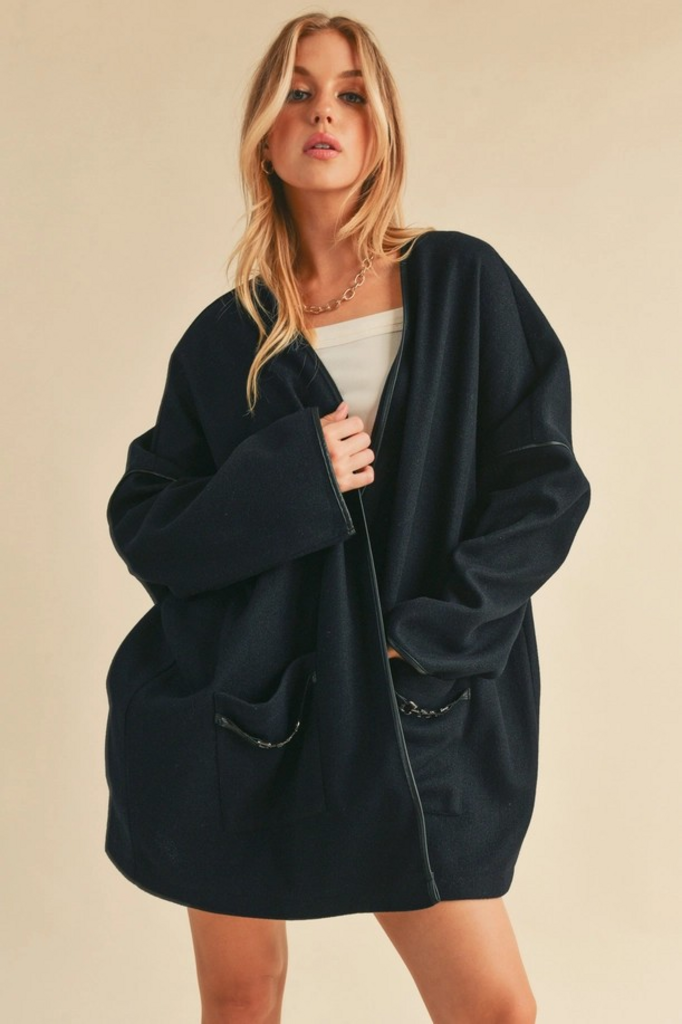 dark navy kimono jacket