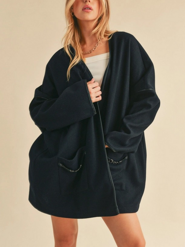 dark navy kimono jacket
