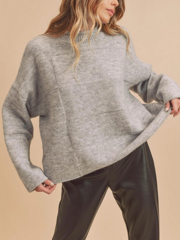 heather gray knit sweater