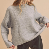 heather gray knit sweater