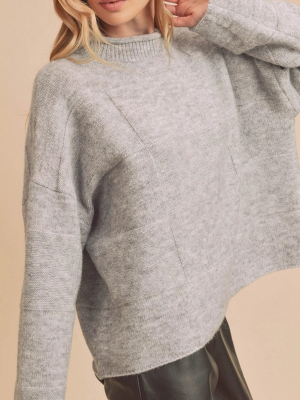 heather gray knit sweater