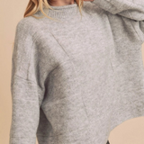 heather gray knit sweater