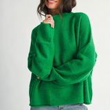 green knit sweater