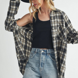 oat plaid flannel top