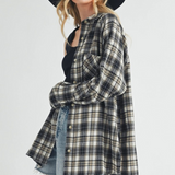 oat plaid flannel top