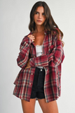 rose plaid flannel top
