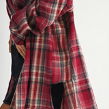 rose plaid flannel top