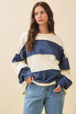 pineapple navy long sleeve slouchy top