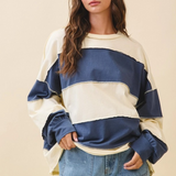 pineapple navy long sleeve slouchy top