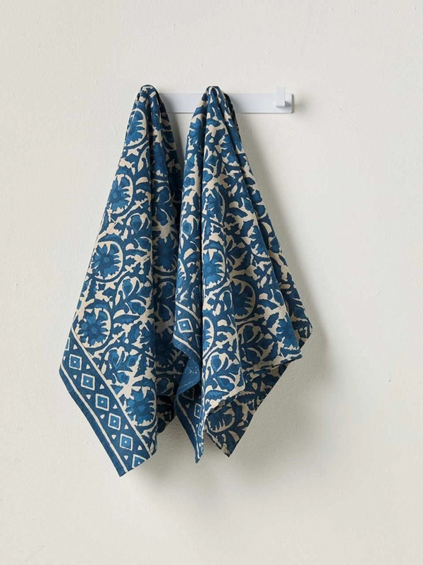 multi indigo hand towel