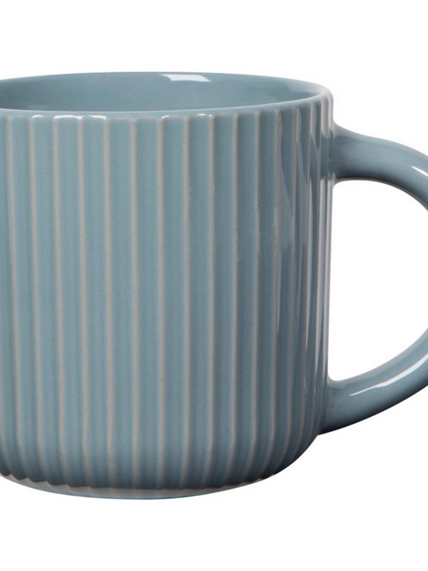 ocean blue fluted mug