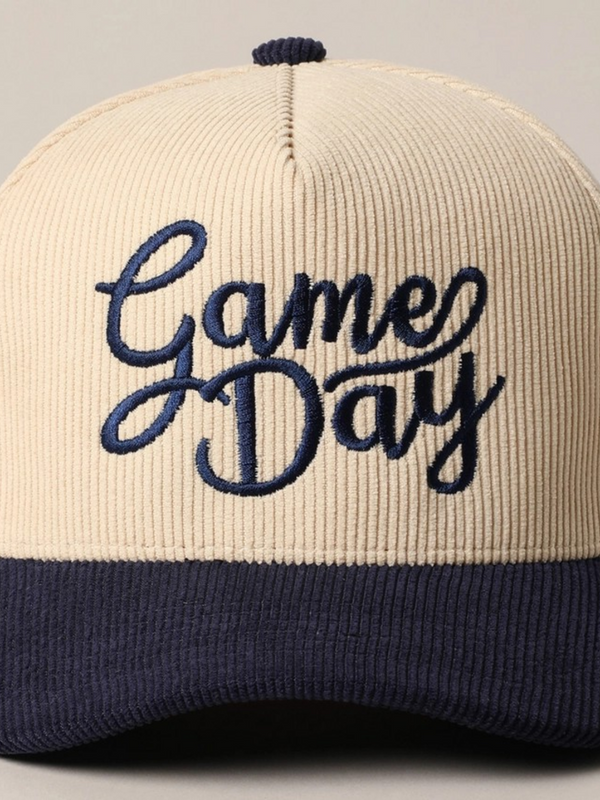Navy Game Day Corduroy Trucker Baseball Cap