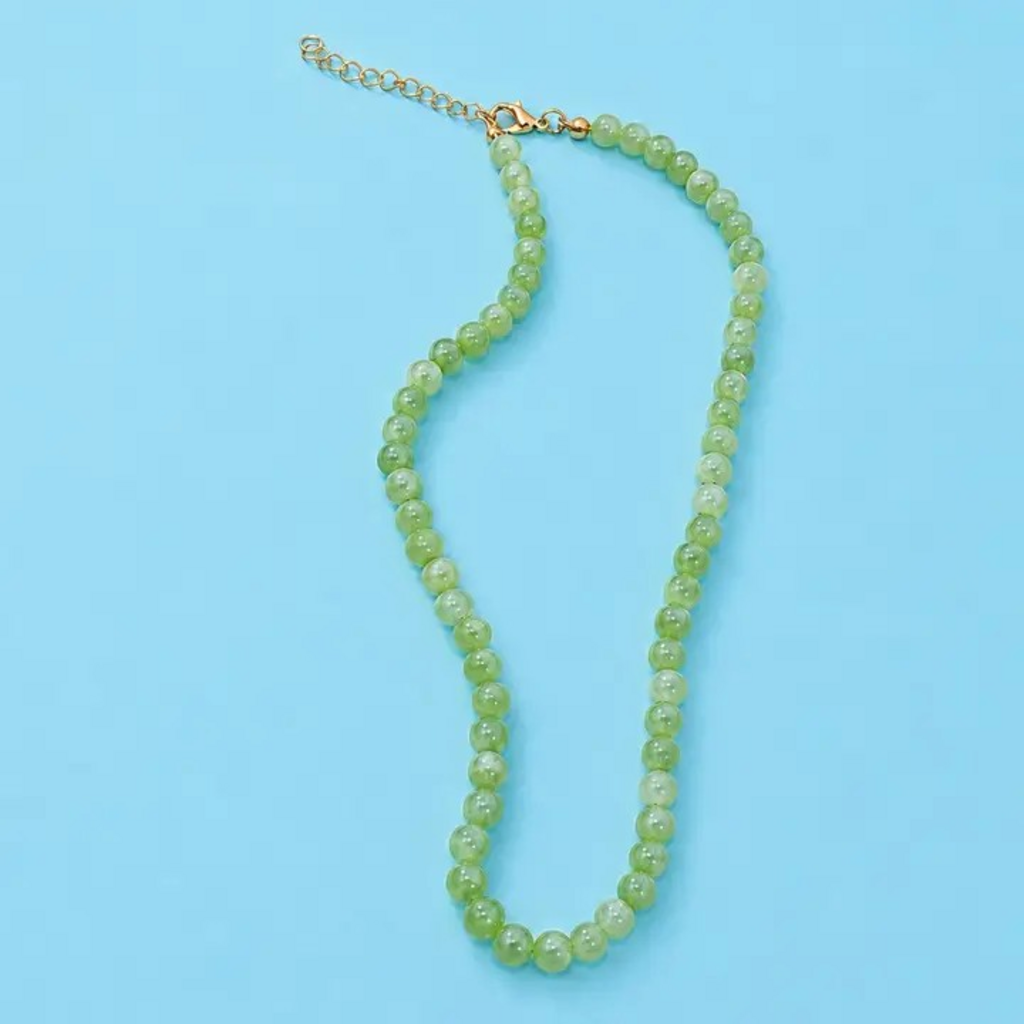 jade natural agate semi precious bead necklace