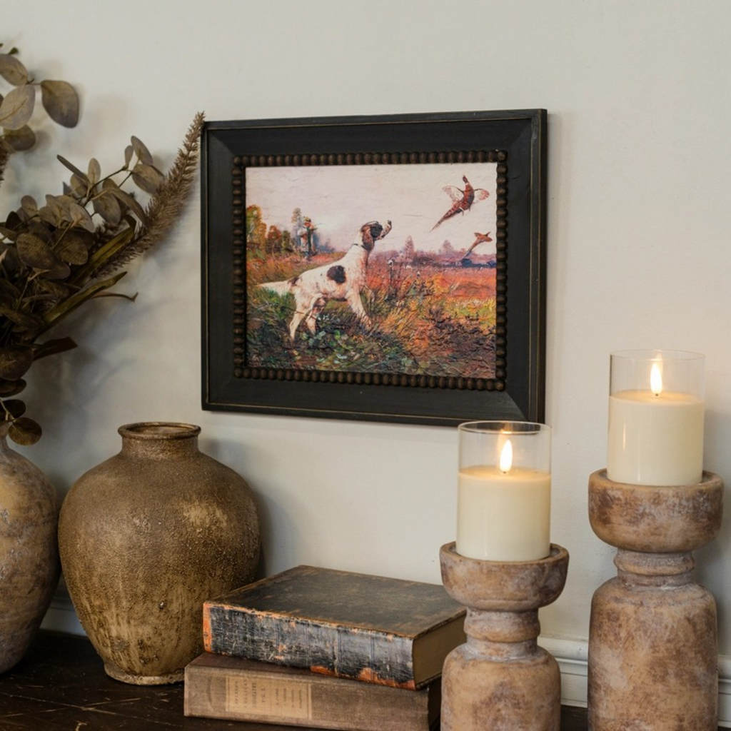 framed pheasant hunt art