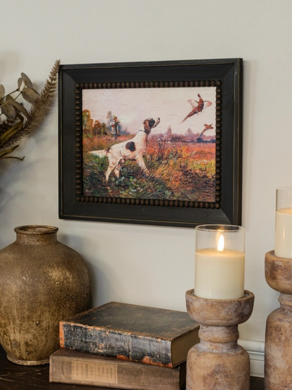 framed pheasant hunt art