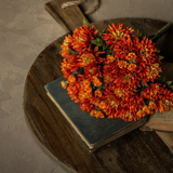 15.5" red/orange mum bush
