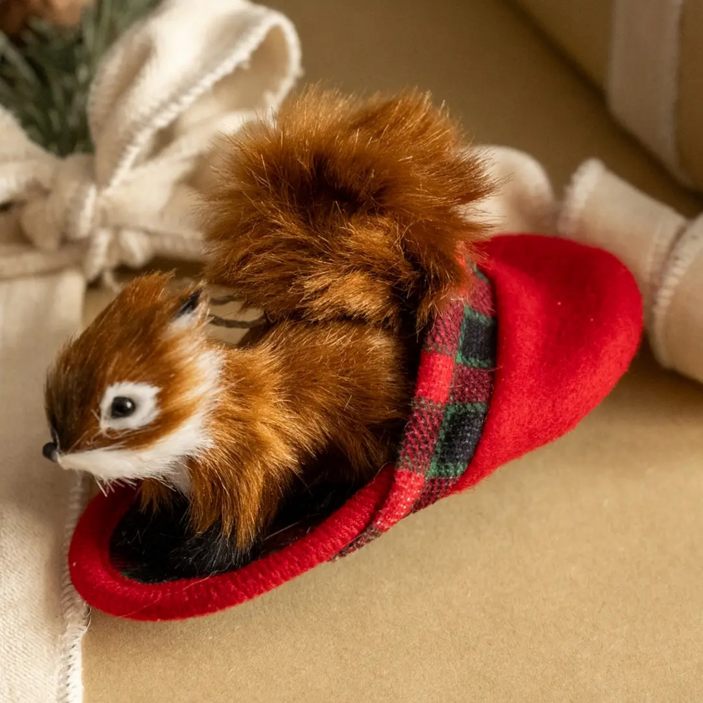 squirrel in slipper ornament