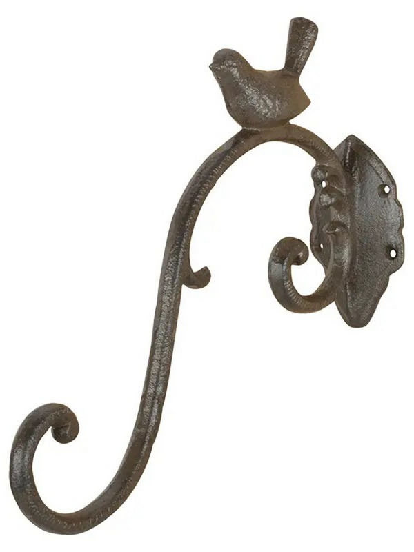 cast iron antique brown bird hook