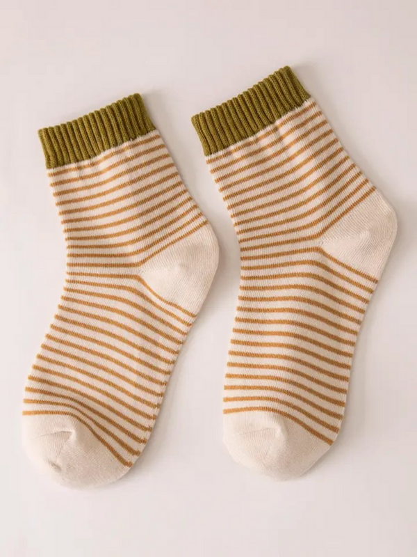 Ribbed Camel Ankle Socks