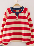 red & cream cropped sweater
