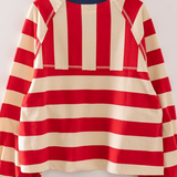 red & cream cropped sweater