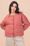 red gingham jacket