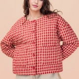 red gingham jacket