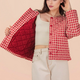 red gingham jacket